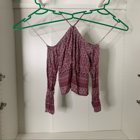 5/$25 Sale ☀️ Aero Boho Hippie Paisley Halter Top - Picture 1 of 5